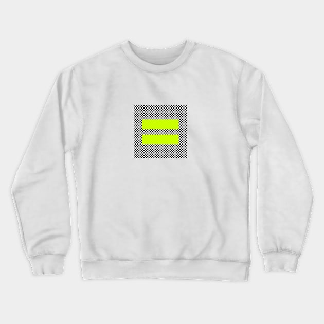 Checkerboard Equality neon yellow Crewneck Sweatshirt by silversurfer2000